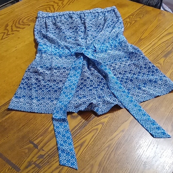 Diane Von Furstenberg  Womens 6 ROMPER Used BLUE Preowned SUMMER Strapless - Picture 4 of 12